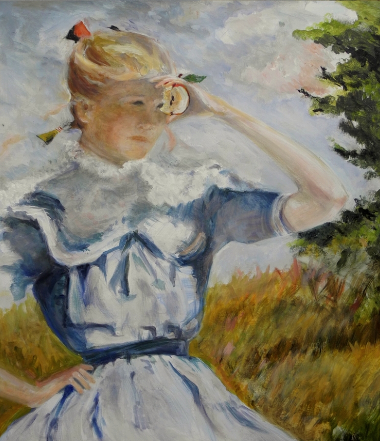 Copie, tude, interprtation 2014 du tableau ELEONOR de Frank W Benson par Marie-Christine Carembar, Authevernes