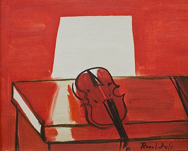 Copie, interprtation par Genevive Daupley 2014 de "Le violon rouge" de Raoul Dufy 1949