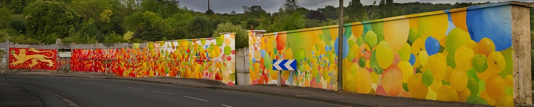 Mur Bonjour La Normandie (activit publique gratuite) Saint Clair sur Epte Chteau sur Epte