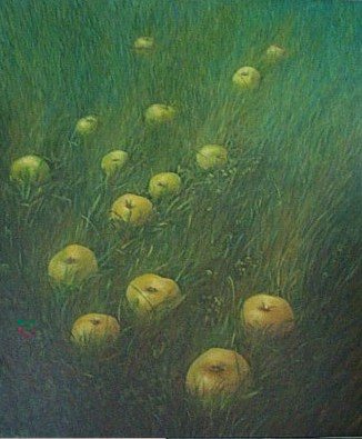 one of the apples paintings at the Pissarro studio. Link to the "Pissaro summer camp" page.